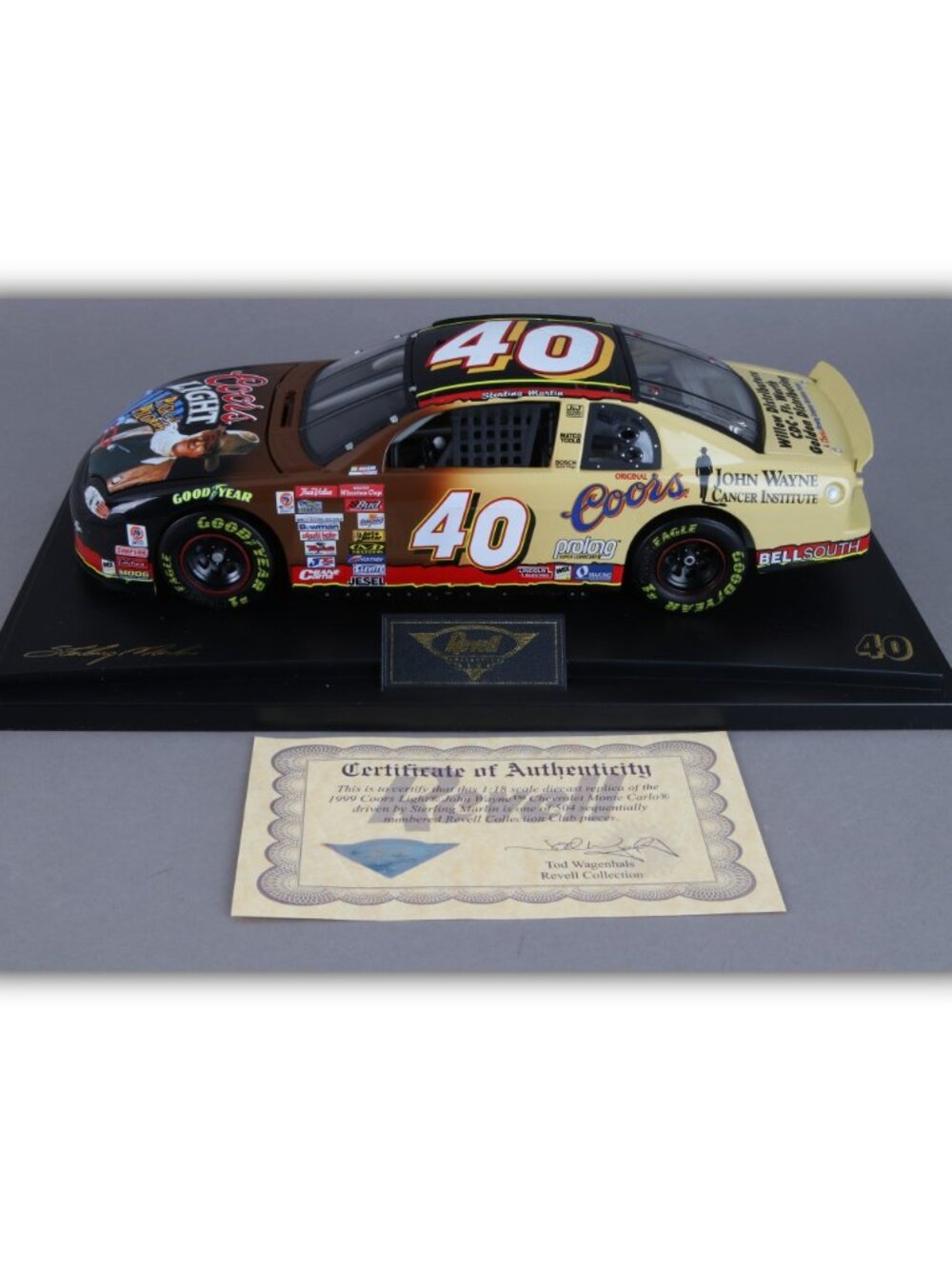 1999 Coors Light John Wayne Sterling Marlin Monte Carlo. 1/18 scale 1 of 504